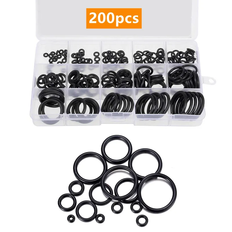 kit-de-200-pecas-de-aneis-o-ring-de-borracha-nitrilica-conjunto-de-juntas-de-vedacao-metricas-para-mecanica-automotiva-e-reparos-em-encanamento