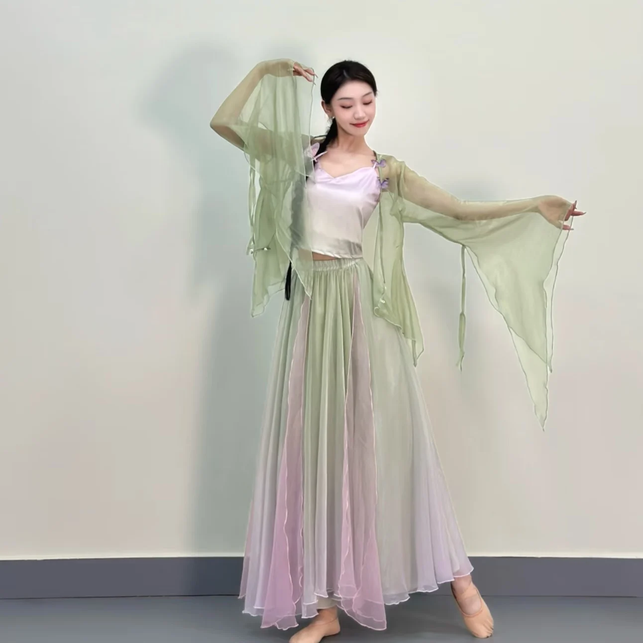 Traje de Dança Clássico Elegante, Traje de Dança Lótus de Suzhou, Traje Tang, Vestuário para Performance de Palco, Vestido Es...