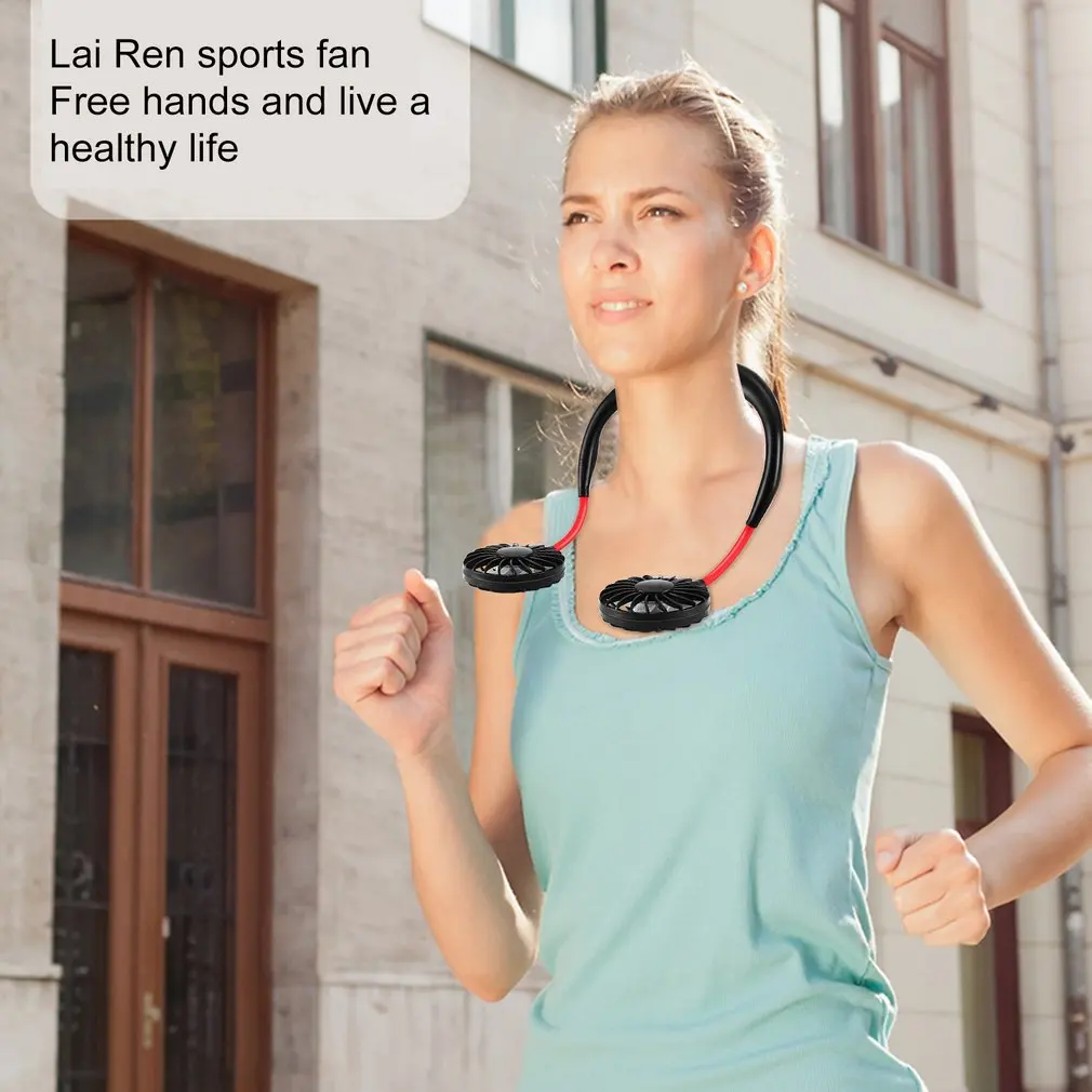 USB Charging Lazy Neck Fan Rechargeable Practical Wearable Sports Fan Convenient Outdoor Indoor Portable Fan