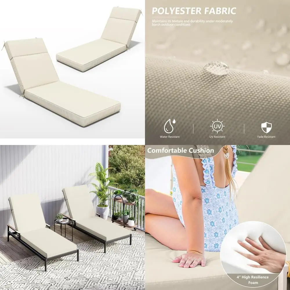 وسائد استرخاء خارجية، 80 لتر × 26 عرض × 4 أبعاد، رغوة عالية الكثافة، طاردة للماء، مقاومة للبهتان، مجموعة وسائد خارجية متينة #1