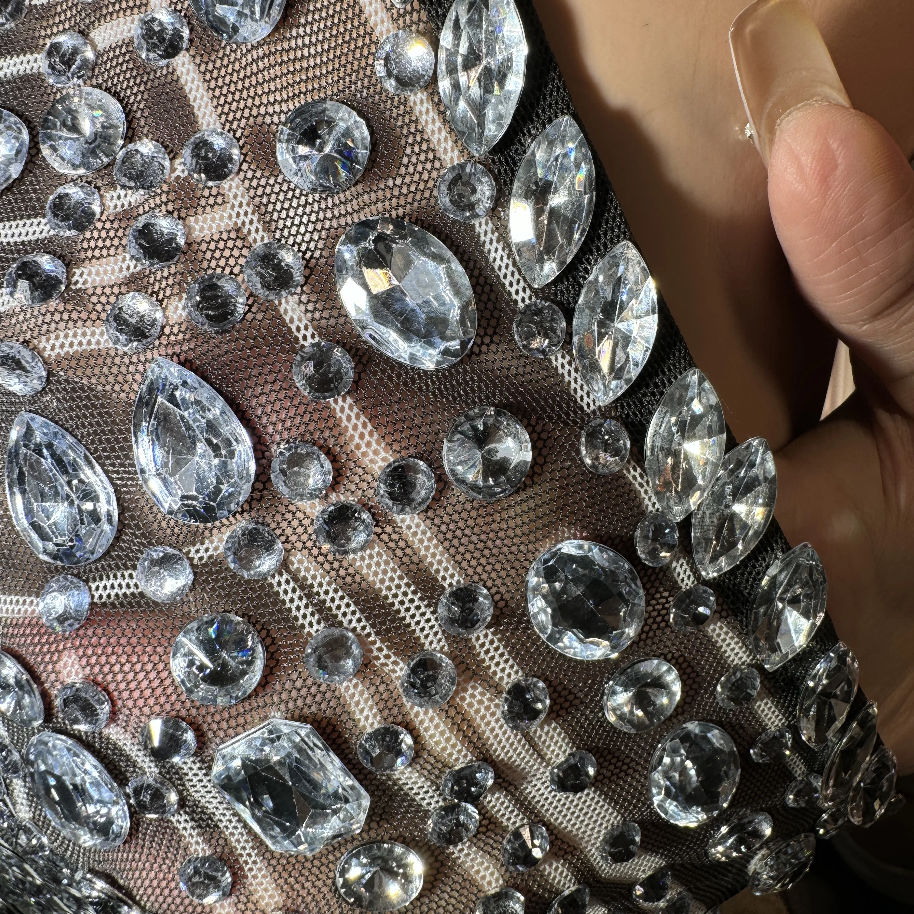 ZD luxe licou cou strass pure robe Maxi femmes robe de soirée femmes scène Performance porter