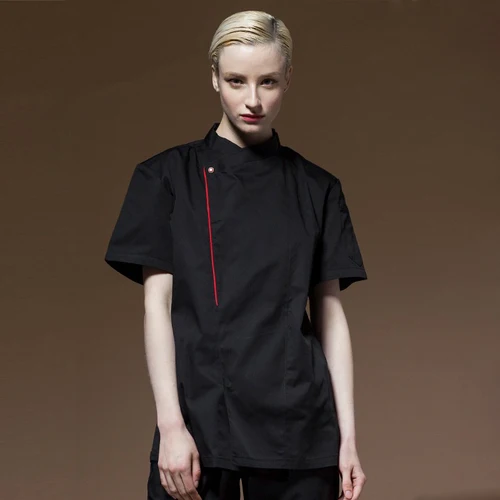 Imagen 2 del producto Uniforme de Chef profesional para hombre, chaqueta de cocina, servicio de comida, restaurante, cocina, abrigo de cocinero, ropa de trabajo, camisa de camarero de cafetería