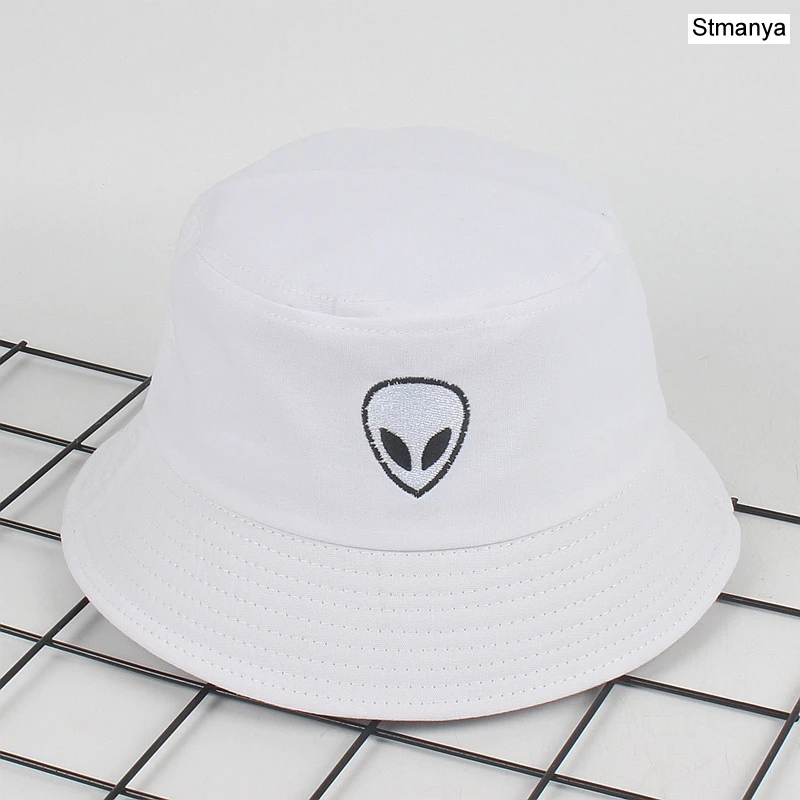 New Alien Foldable Bucket Hat Women Beach Sun Flat Hats Men Fisherman Outdoor Alien Hip Hop Caps Boonie Gift