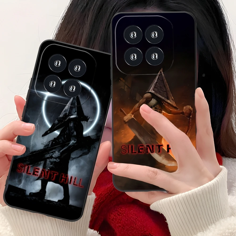 Silent Hill Pyramid Head Mobile Phone Case for Xiaomi 14 13 12 11 10 9 T Ultra Lite Pro S SE X 5G Black Soft Phone Cover Shell