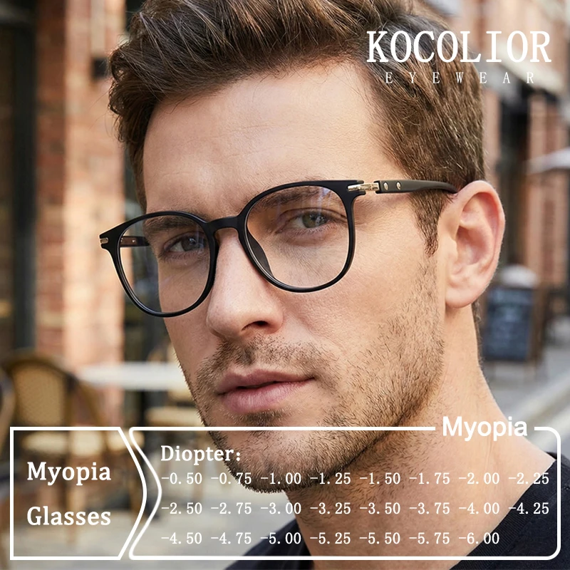 

Fashion Brand Design New Oversized Frame Myopia Glasses Custom Prescription Photochromic Anti Blue Light Men Astigmatism Eyewear