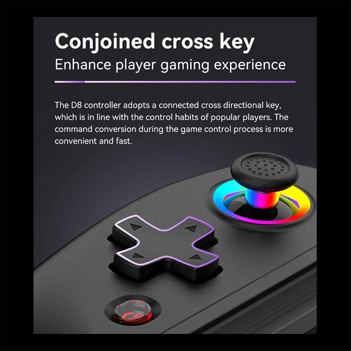 

FEB-D8 Telescopic Game Controller RGB Light Mobile Game Controller with 6-Axis Vibration for Android IOS PS3 PS4 Switch