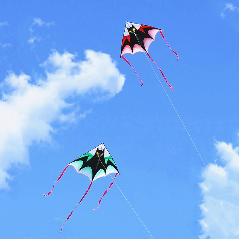 

free shipping large bat kite flying children kite reel outdoor sports game kids toys funny flies kite surfing full set kite line