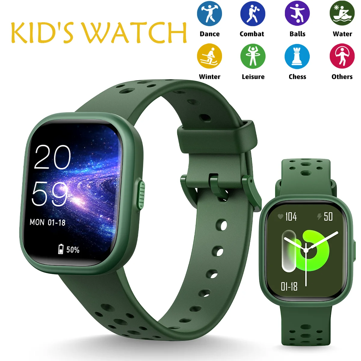 

All-in-One Kids Fitness Watch: Sleep Tracker, Daily Activity Monitoring + 12 Games (Parent-Controlled) Long Battery for Kids.