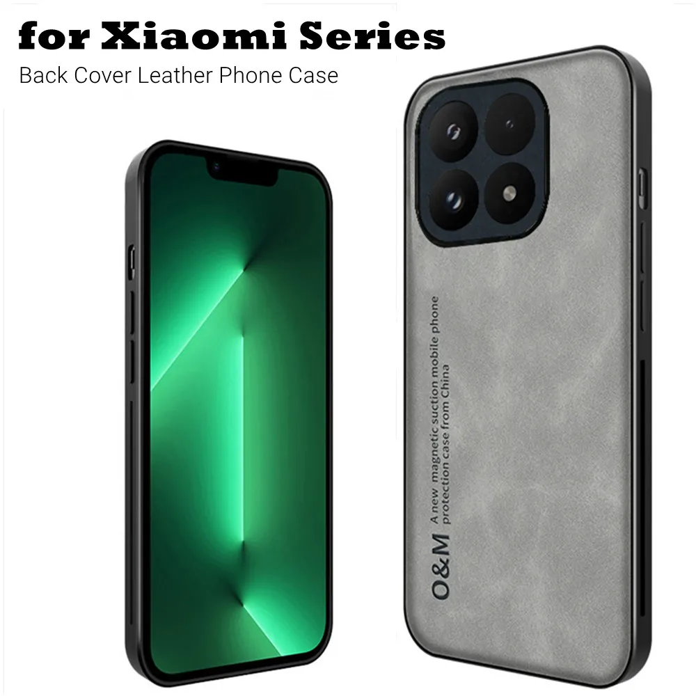 Luxuriöse Leder-Handyhülle für Xiaomi 13T 14T 15T 17T Mi 13 14 15 17 Pro Max Ultra mit integriertem magnetischem Slim-Case aus Eisen