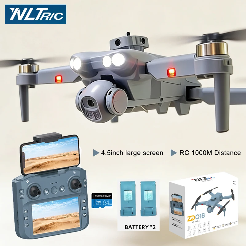 

ZD018 Drone with 4.5inch Screen Remote Aerial Photography 4K Camera Light Flow Positioning Obstacle Avoidance RC Quadcopter UAV