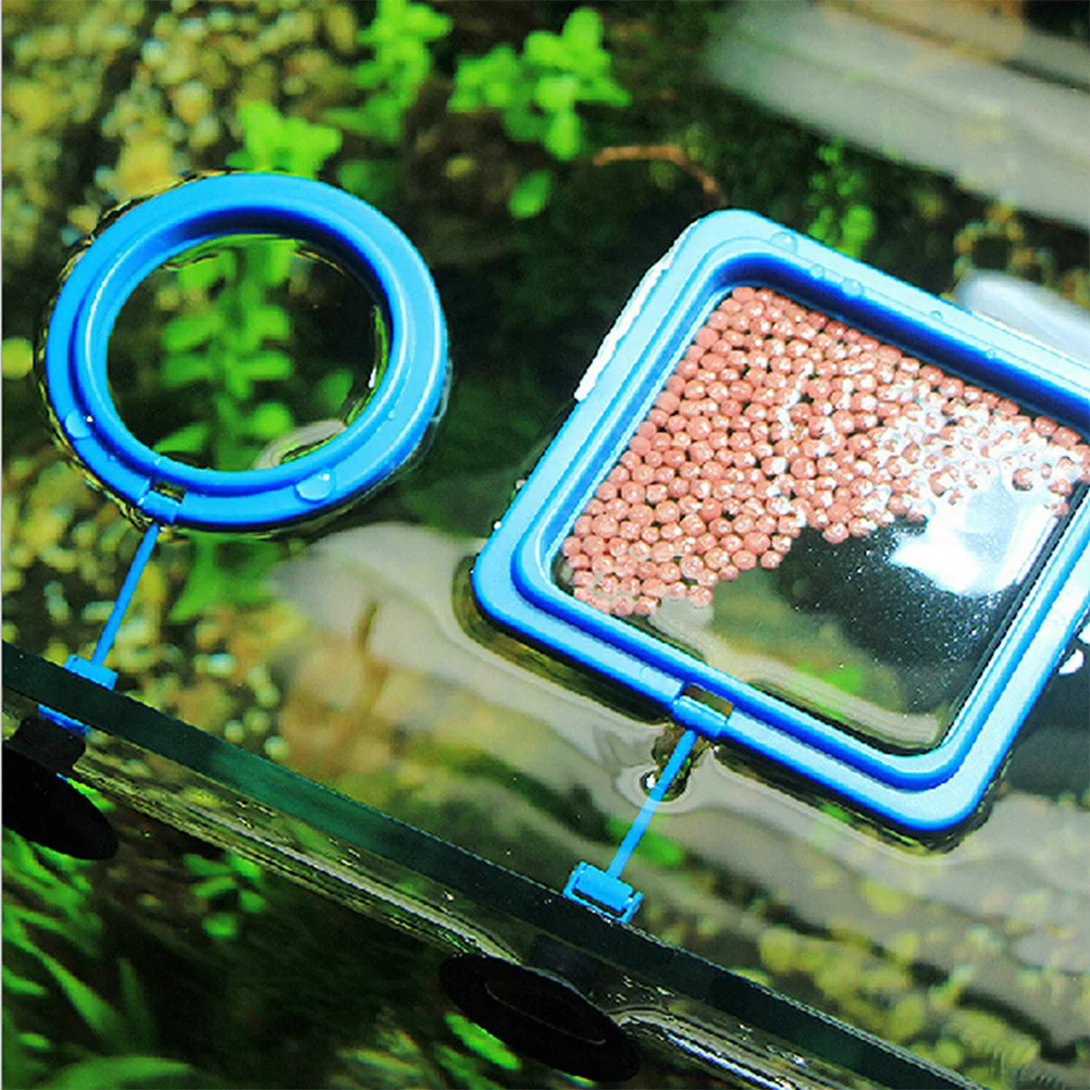 

3Pcs Fish Feeding Ring Suction Cup Food Container Selected Plastic Smooth Bright Easy Installation Aquarium Supply