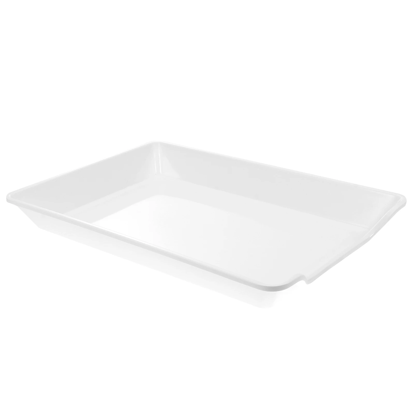 

1pc Melamine Serving Tray Large Capacity Food Plate Thickened Margin Snack Dessert Display Holder For Home Restaurant