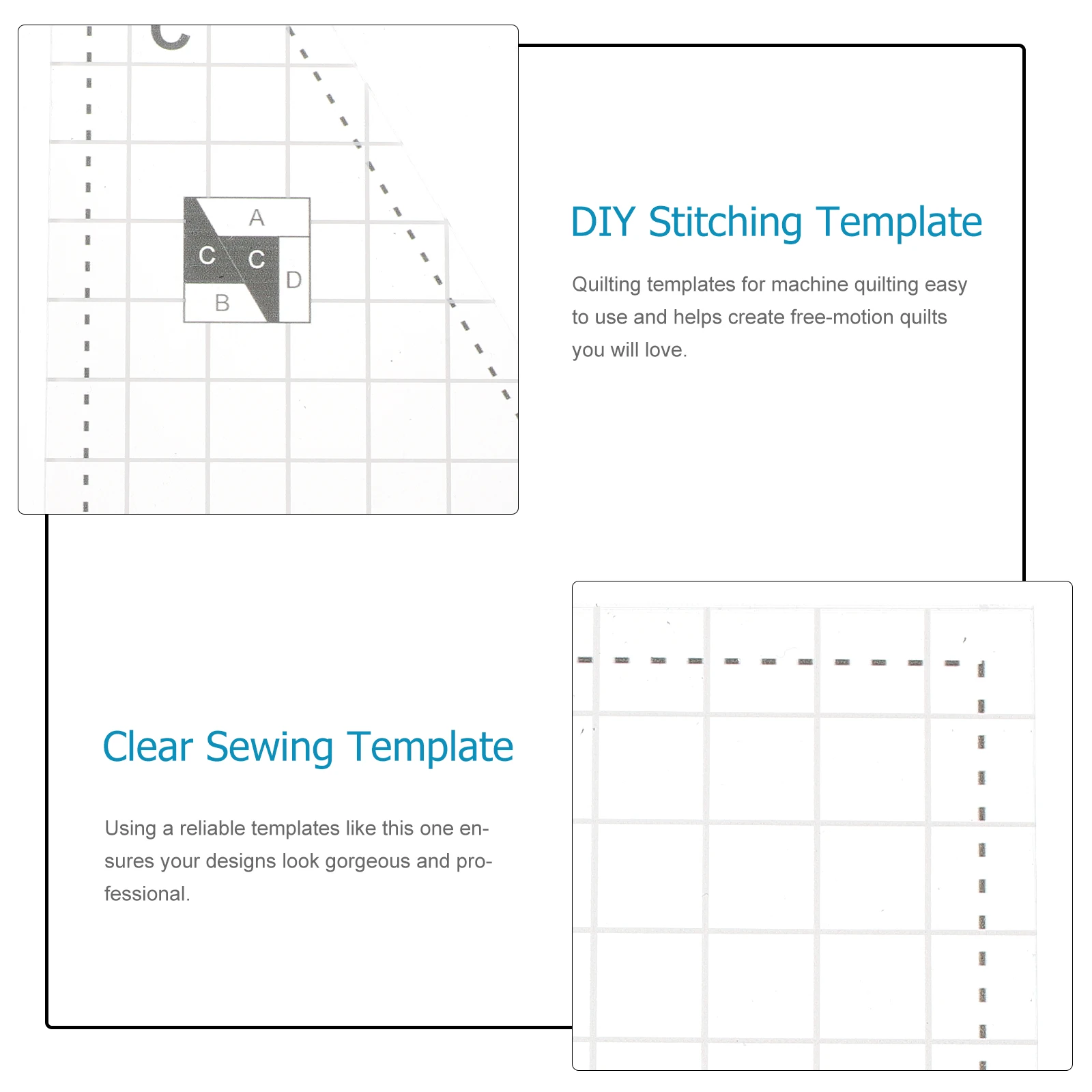 

1 set 1 Set Clear Quilting Templates Durable Patchwork Stitching Ruler Diy Sewing Tools For Home Transparent Acrylic Template