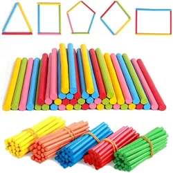 100pcs bastoncini di conteggio di bambù colorati matematica sussidi didattici Montessori asta di conteggio per bambini giocattolo per l'apprendimento della matematica in età prescolare regalo