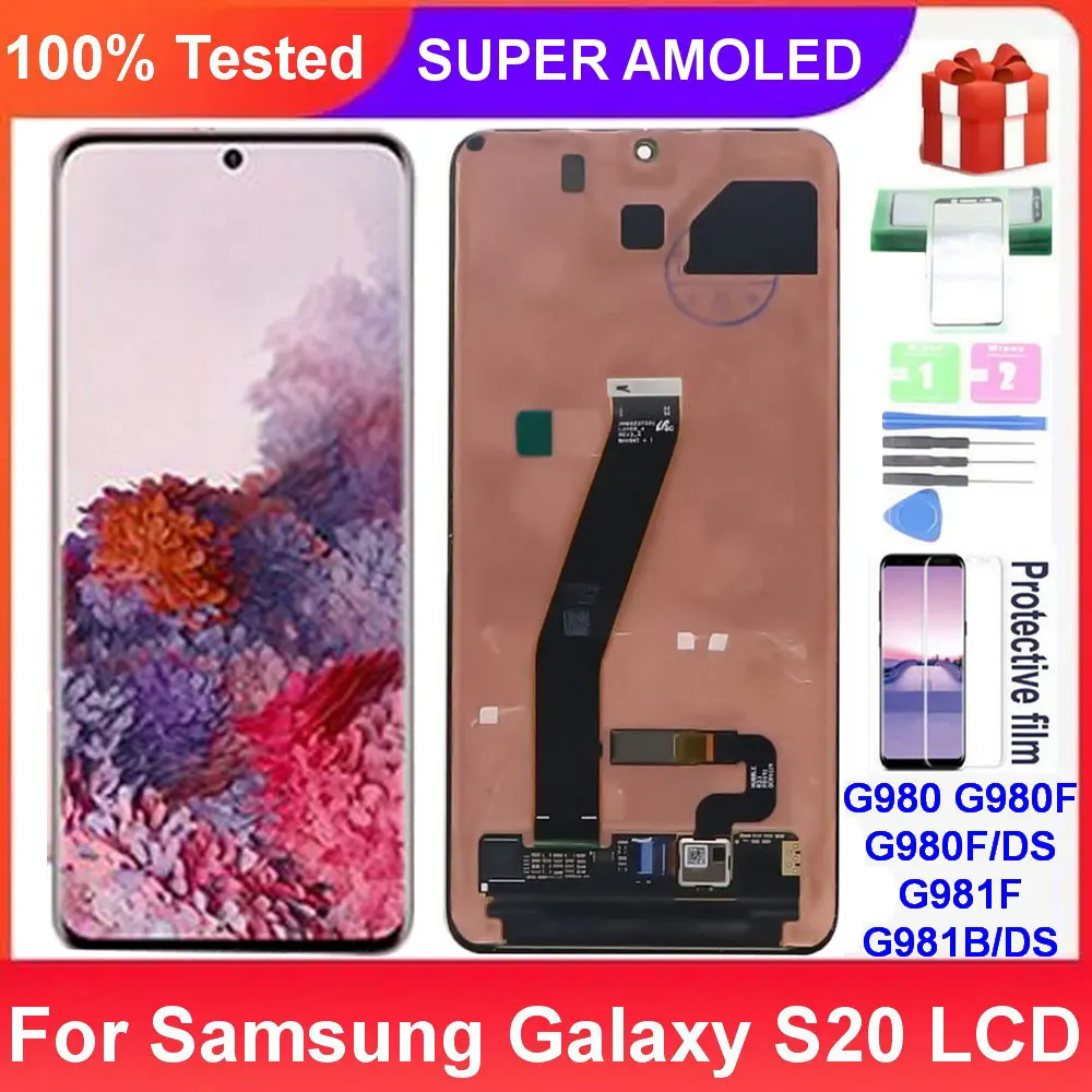 

Super AMOLED For Samsung Galaxy S20 G980 G980F G981F LCD Screen Display Touch Screen Digitizer With defects screen 100% testing