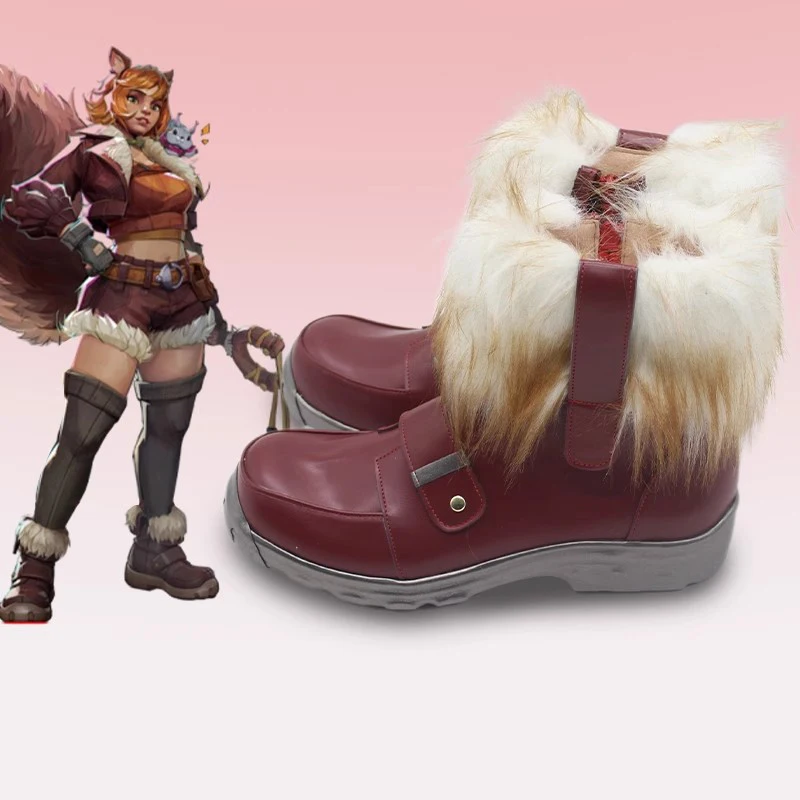 Superhero Squirrel Girl Cosplay Shoes Boot Party Women Shoes Soft PU Leather Shoe Party Halloween Casual