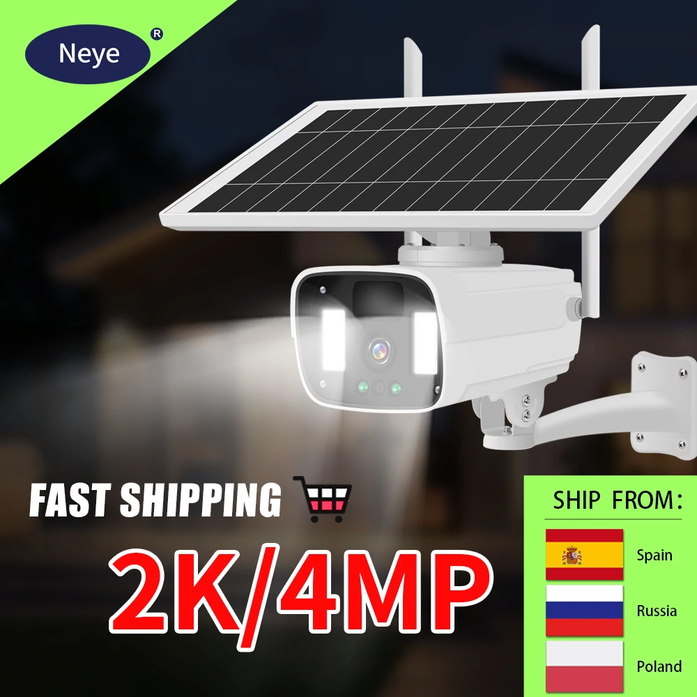 

2K/4MP Wireless Rechargeable Battery Solar Outdoor Full Color Safety Camera Bidirectional Audio IP66 Rainproof Monitoring Camera