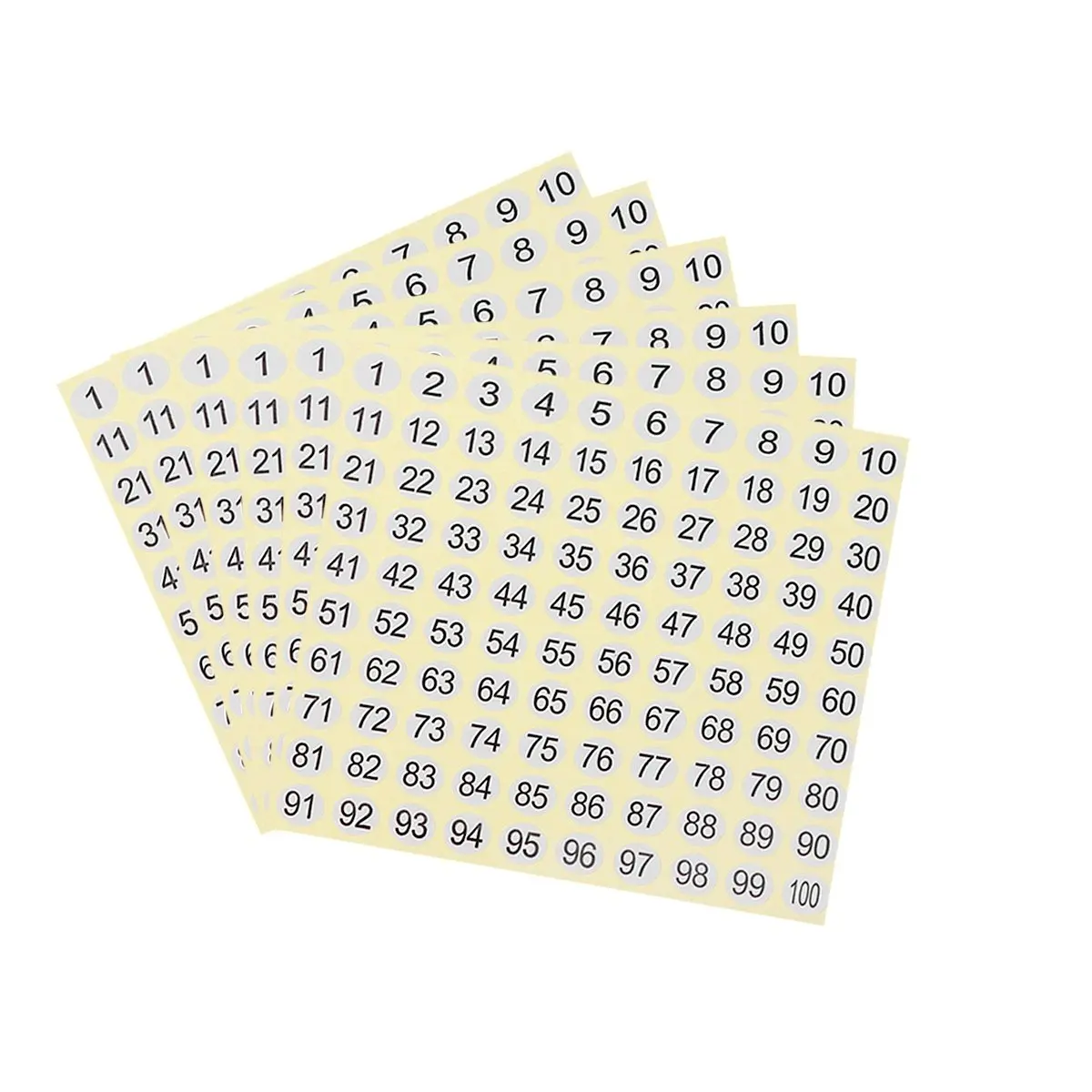 

15 Sheets Paper Number Stickers 1-100 Easy Peel Self Adhesive Digital Label for Filing Box Computer File Management Number