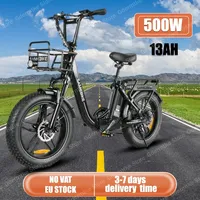 Electric Bike 500W Brushless Motor 36V13AH Lithium Battery City Folding Ebike Adult Mountain 20*4.0-In Fat Tire Electric Bicycle