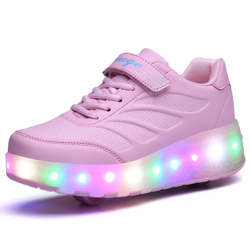 

Kids Adult Roller Skates Shoes With 2 Wheels Automatic Invisible Skating Sneaker Breatheable Outdoor Flying Shoes