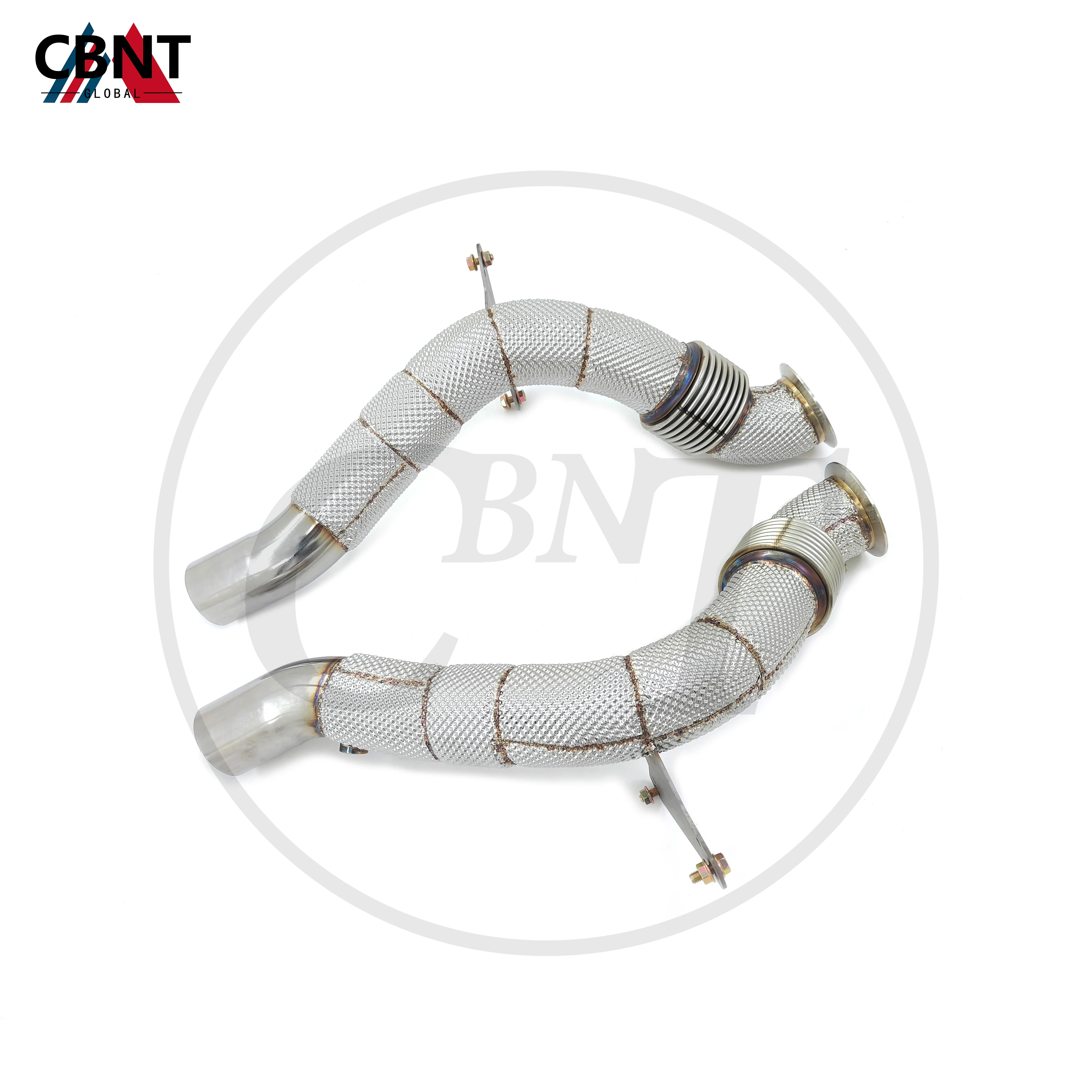 

CBNT Catted/Catless Downpipe for Ferrari 458 488 3.9T Exhaust Headers with Heat Shield High Performance SS304 Exhaust-pipe