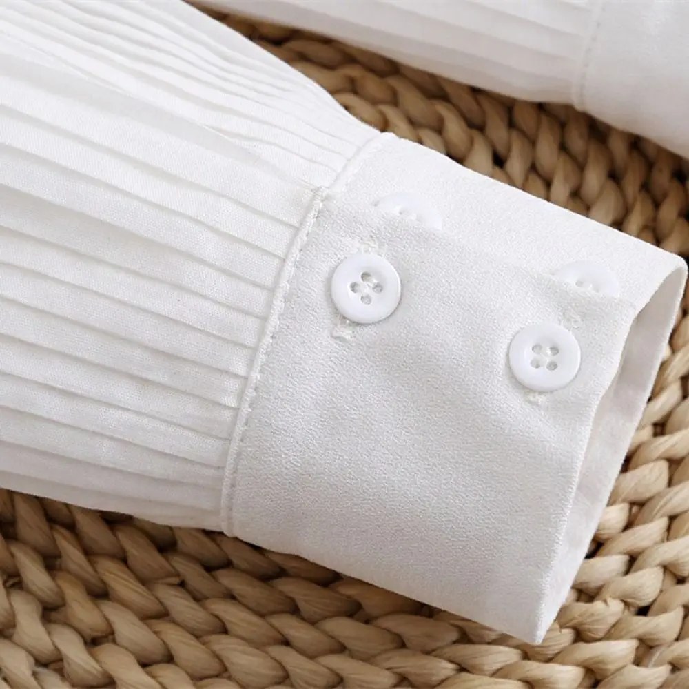 Sweet Ruffles Pleated Fake Sleeves Chiffon Detachable Cuffs Fake Flared Sleeves Ruched Wristband Fake Cuffs Sweater Decorative