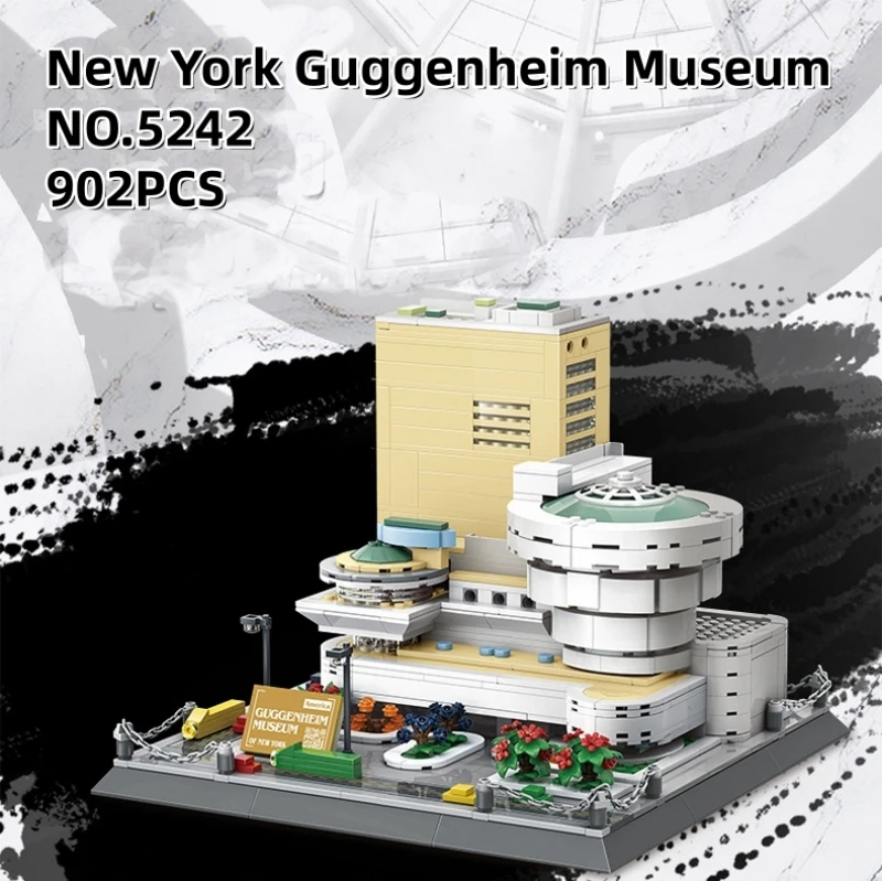 

902PCS New York Guggenheim Museum Building Blocks Model Small Particle DIY Bricks Gifts for Boys Girls Construction Bricks Toys