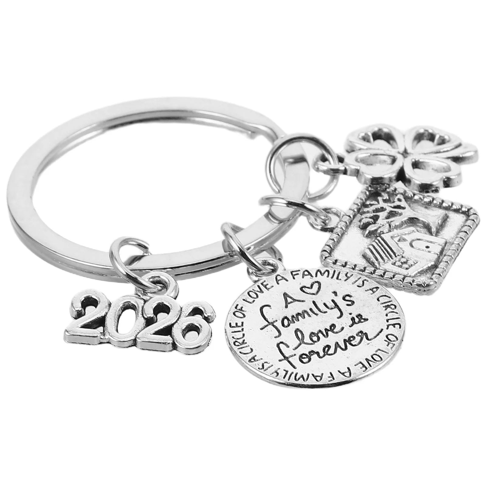 

House Shaped Pendant Keychain Silver New Home Keyring Decorative Accessory Housewarming Gift for Women Family 2026