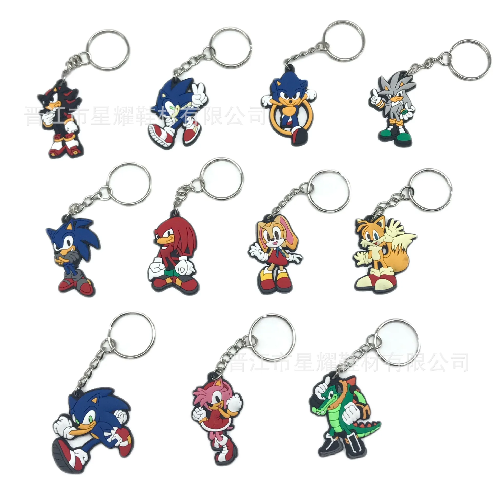 Sonic Kawaii Anime Silicone Keychain Cartoon Figure Amy Rose Team Dark Doll Key Chain Keyring Key Charms Kids Birthday Toys Gift