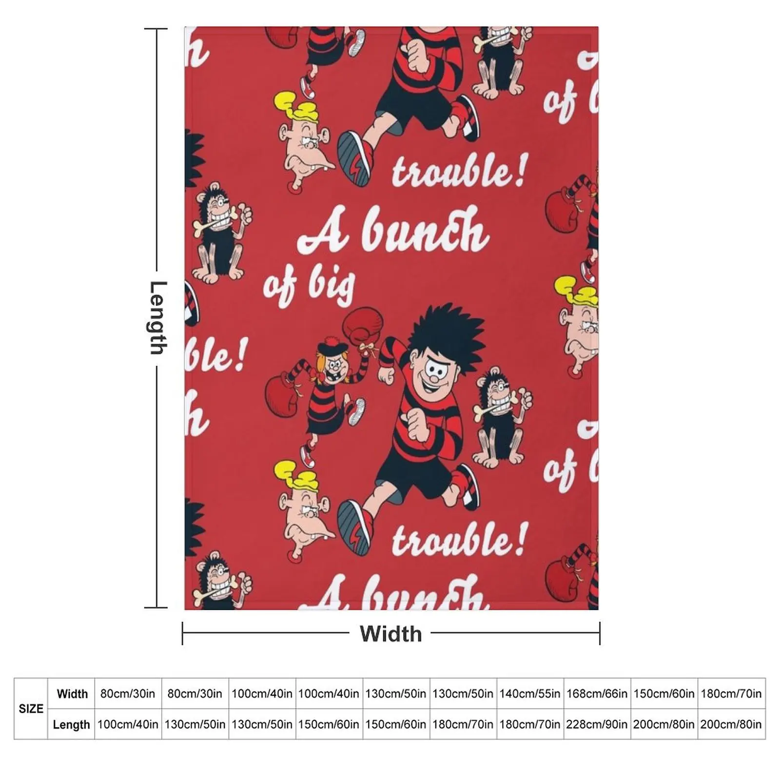 Dennis and Gnasher Essential t-shirt Throw Blanket couch cozy soft plush fuzzy picnic outdoor blanket