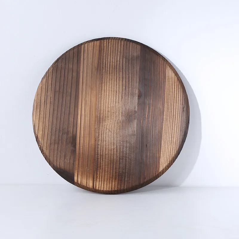 Wooden wood cover Handmade fir anti-scalding pot lid cover wok lid hypotenuse iron wood lid iron wok wooden pan lid