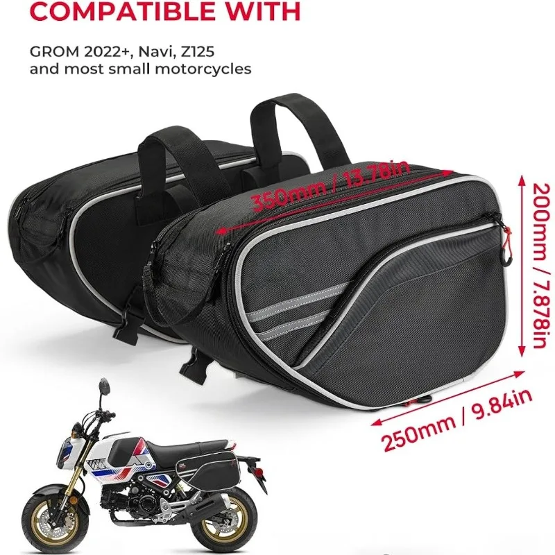

Motorcycle Saddlebags Bag Expandable 24-30L (15Lx2) Compatible with Mini Bike Sport Bike Dual Sport Dirt Bike