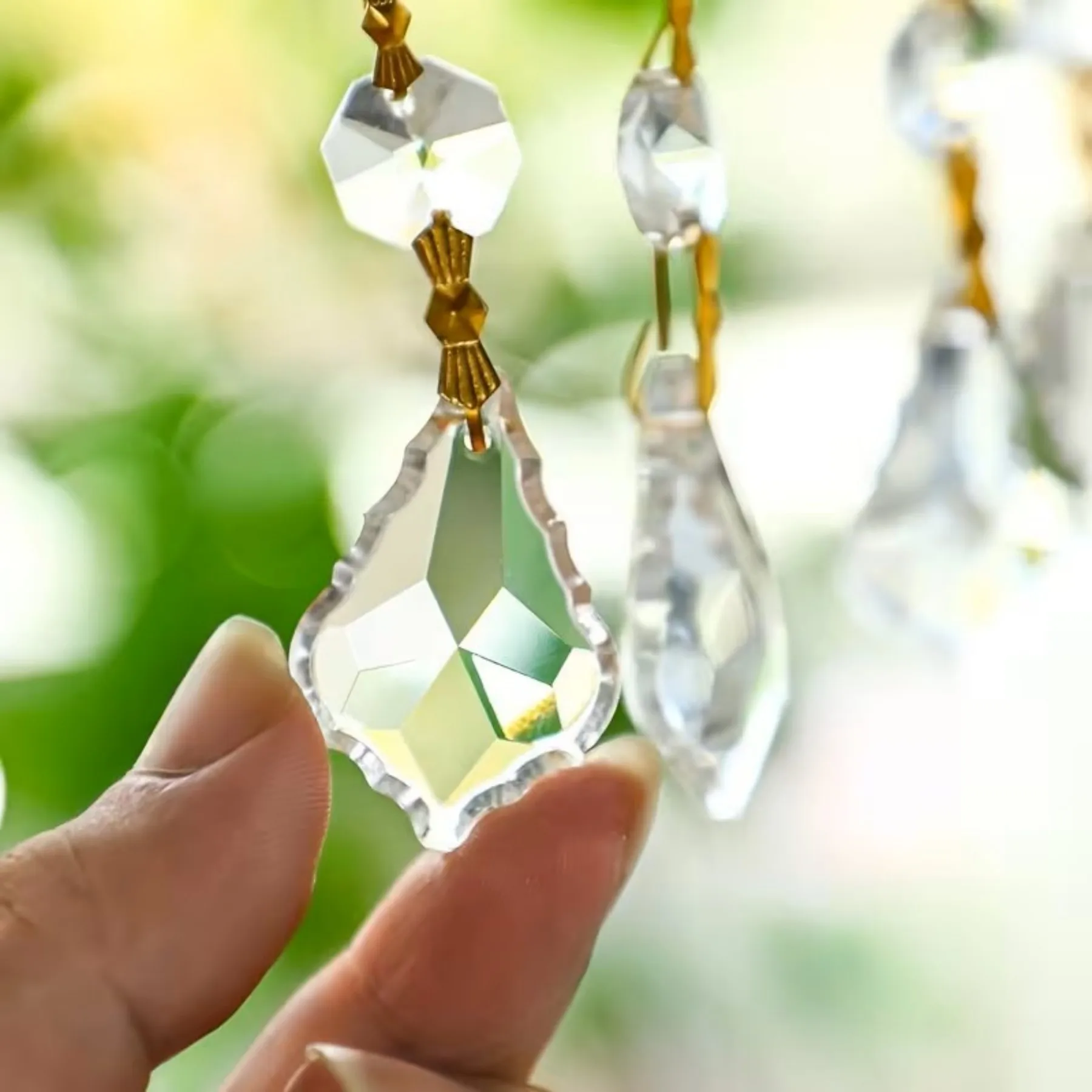 20PCS Crystal Maple Leaf Pendants - Chandelier Replacement Crystals with Butterfly Clasp, Xmas Tree Wedding Party Decoration