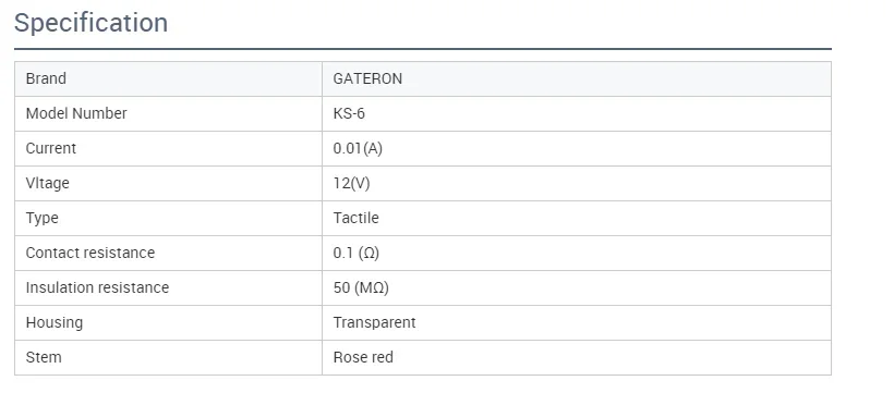 GATERON KS-6 Rose Red Aliaz Silent 5 Pin 60g DIY Hotswap 35pcs Per Pack Gaming Mechanical Keyboard Switch