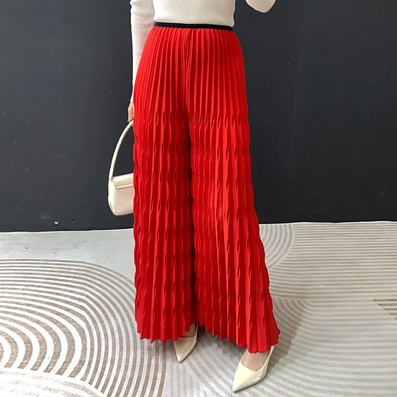 مياكي طيات 2026 الربيع والصيف جديد عالية الخصر واسعة أرجل السراويل الإناث مائة فضفاضة ساحات كبيرة عالية الخصر بنطلون #3