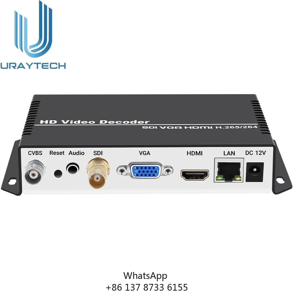 4K HD HEVC H.265 H264 IP SRT RTMP RTMPS To SDI HDMI CVBS VGA Audio Video Decoder For IP Camera