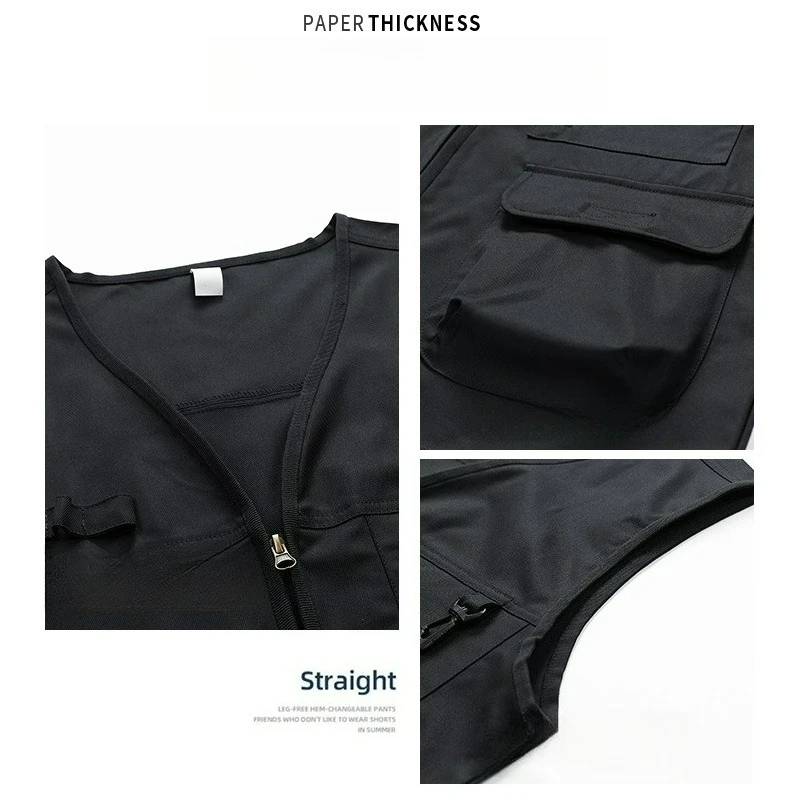 Harajuku Vest Mens Multi-Pocket 2025 Summer Work Hunting Fishing Travel Photos Waistcoat With Pocket Sleeveless Unloading Jacket