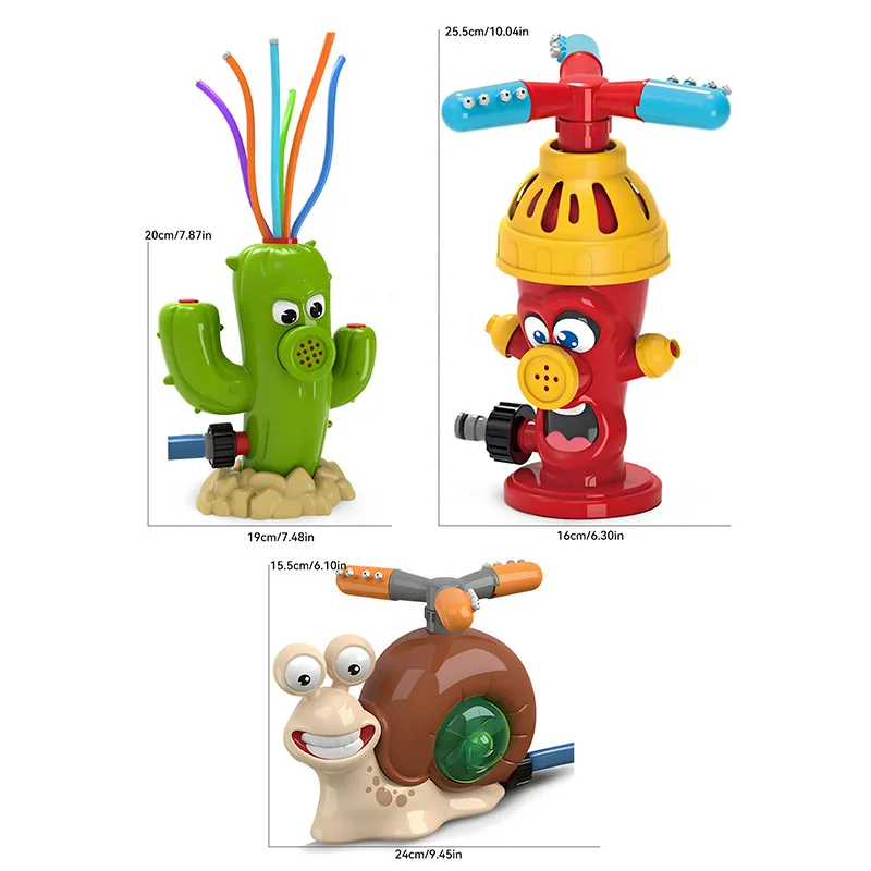 13style Summer Outdoor Sprinkler Snail Cactus Fire Hydrant Tree Garden Lawns Water Rotating Sprinkler Children Water Playing Toy