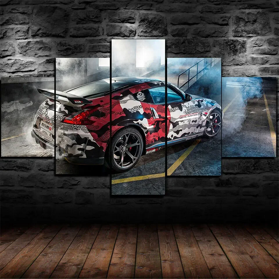 5 Pieces 370Z NISMO Tuning Car Cuadros Wall Art Pictures Posters Canvas Decoration Living Room Accessories Home Decor Paintings