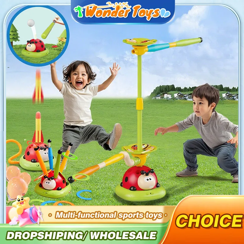 Ladybird Sports Toys 4/3 In 1 Baseball Children Skipping Rope Toss Games Sensory Training Launcher Jumping Indoor Outdoor Toys