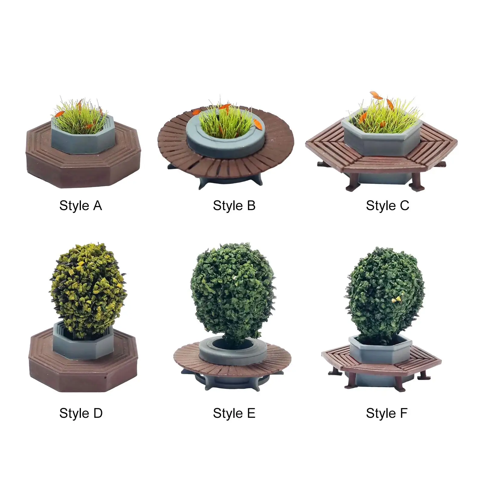 樹脂 1/64 花壇 ミニチュアモデル 砂テーブル用花壇