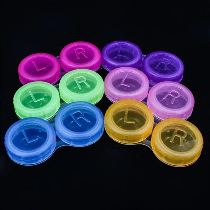 100pcs Colorful Clear Contact Lens Case Box Holder Container Soak Storage Kit For Travel Random color view 5