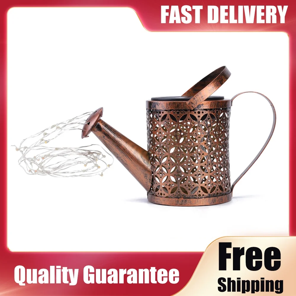 Solar Watering Can Lights Outdoor Waterproof Decorative Kettle Garden Yard Art