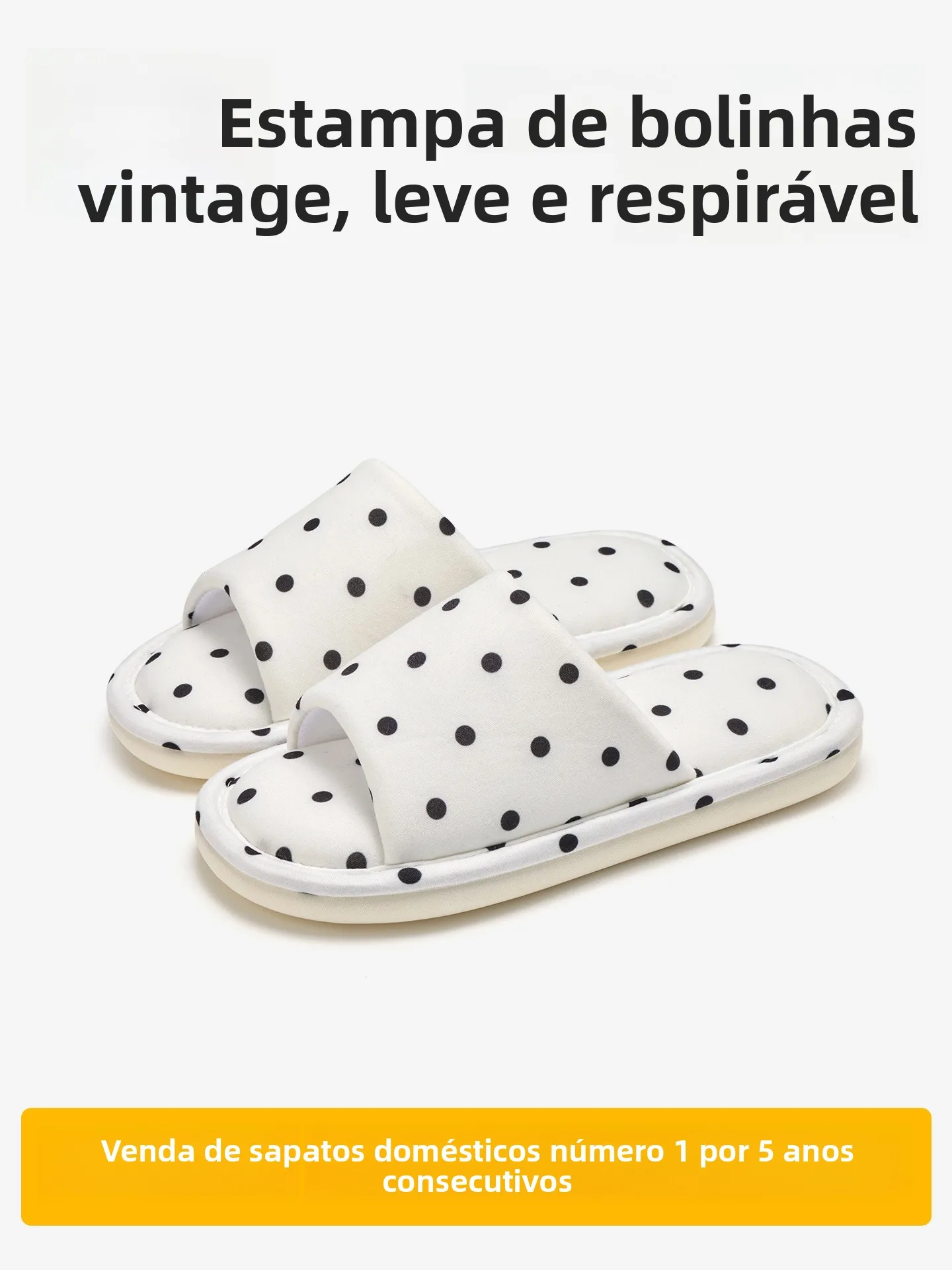 Chinelos de Linho Lidan para Mulheres, Solado Macio, Estampa de Poá, Antiderrapante, Respirável, Chinelos Universais para Qua...