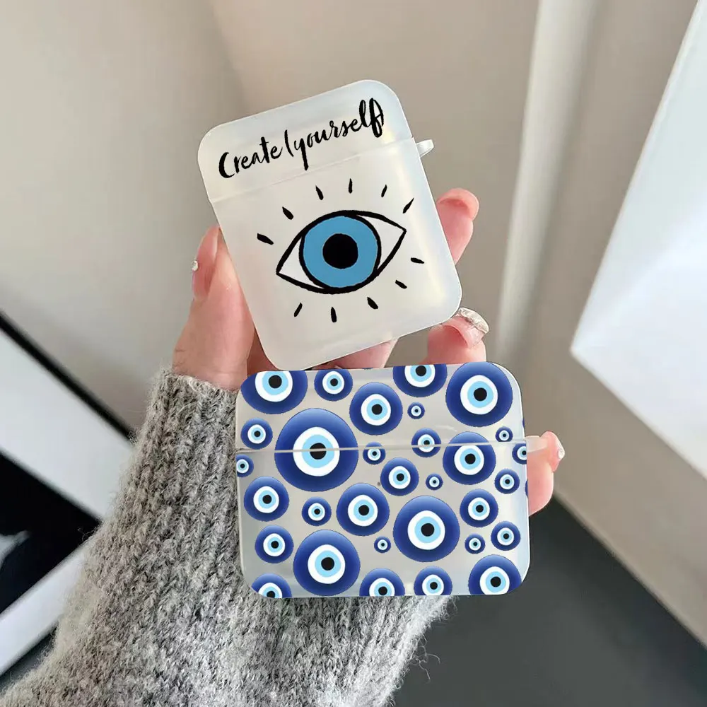 Lucky Eye Blue Evil Eye Print Kopfhörer hülle für Airpods 3 2 1 kabellose Kopfhörer schutzhülle für Air Pods Pro 2 Zubehör