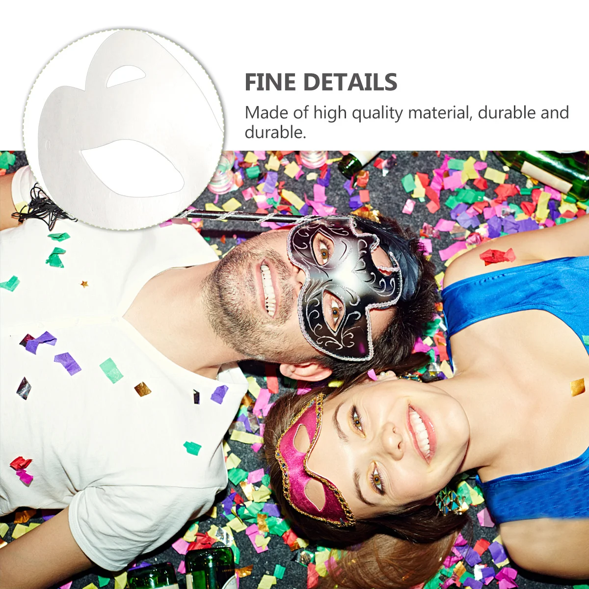 

7Pcs Children DIY Paper Pulp Masks Blank White Lightweight Face Masks for Party Dance Festival Paintable Hand-Painted Mask