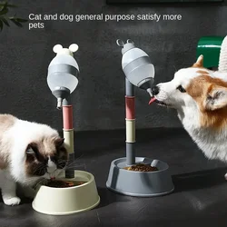 Adjustable Height Dog and Cat Water Dispenser with Unique High Pitch Licking Ball, Convenient and Durable Pet Feeder