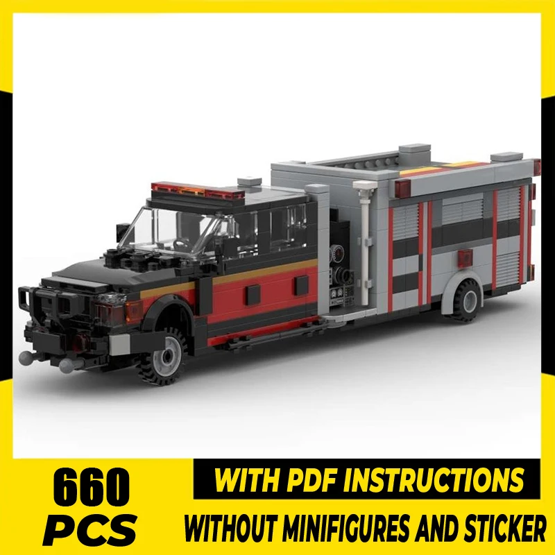 

Fire Fighting Vehicle Moc Building Blocks F550 Brush Fire Truck Model Technology Brick DIY Assembly Construction Holiday Set Toy