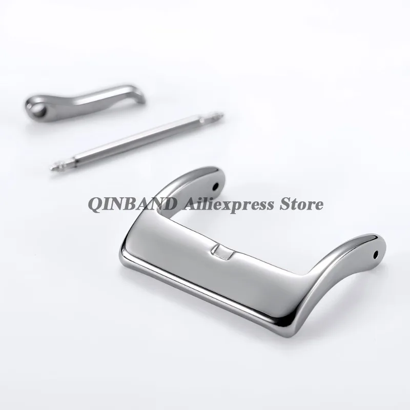 Pin Watch Buckle Matte Polished Solid Buckles Silver Black Rose Gold Watch Clasp 16/18mm 20mm 304L Stainless Steel Square Button image 4