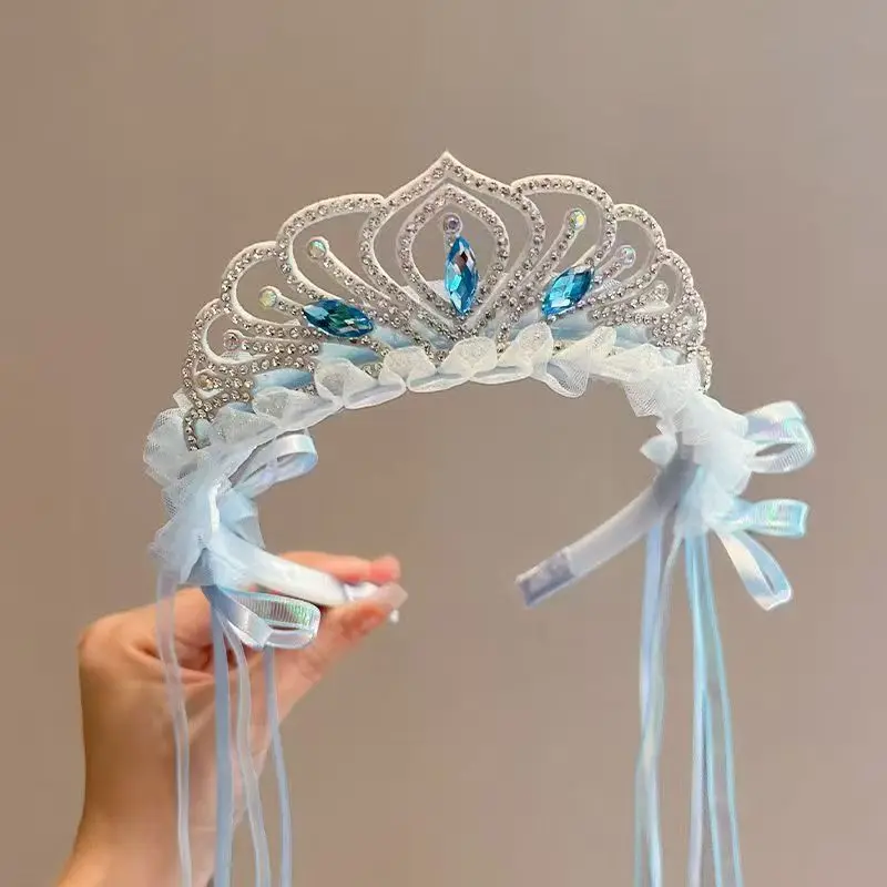 

Royal Blue Princess Crown Rhinestone Headband for Baby Girls Birthday Party Dress-up Hair Newborn Photography Accessories